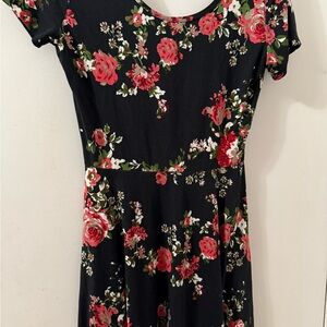 Floral Black Dress